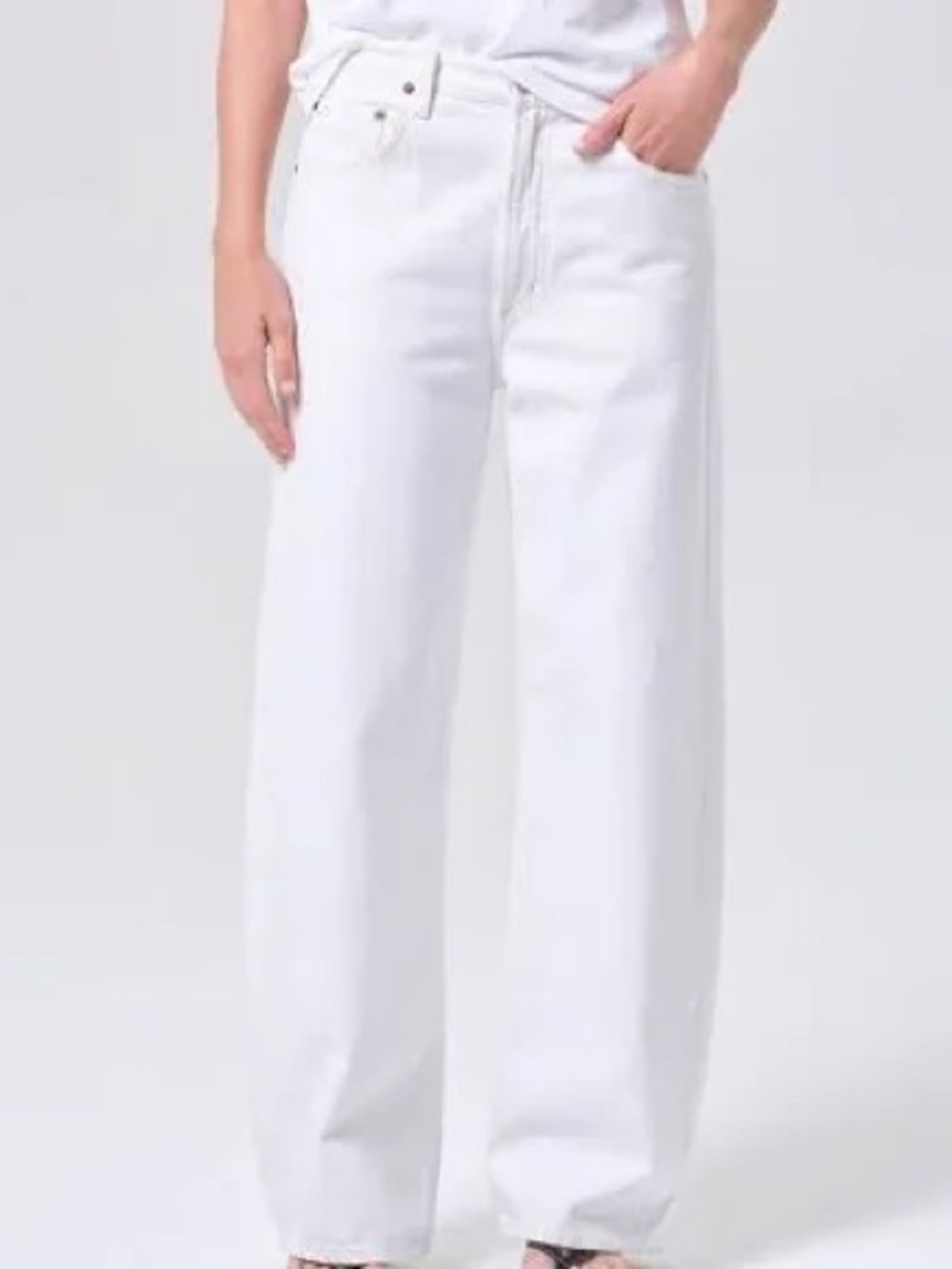 Agolde low slung baggy in milkshake (white)